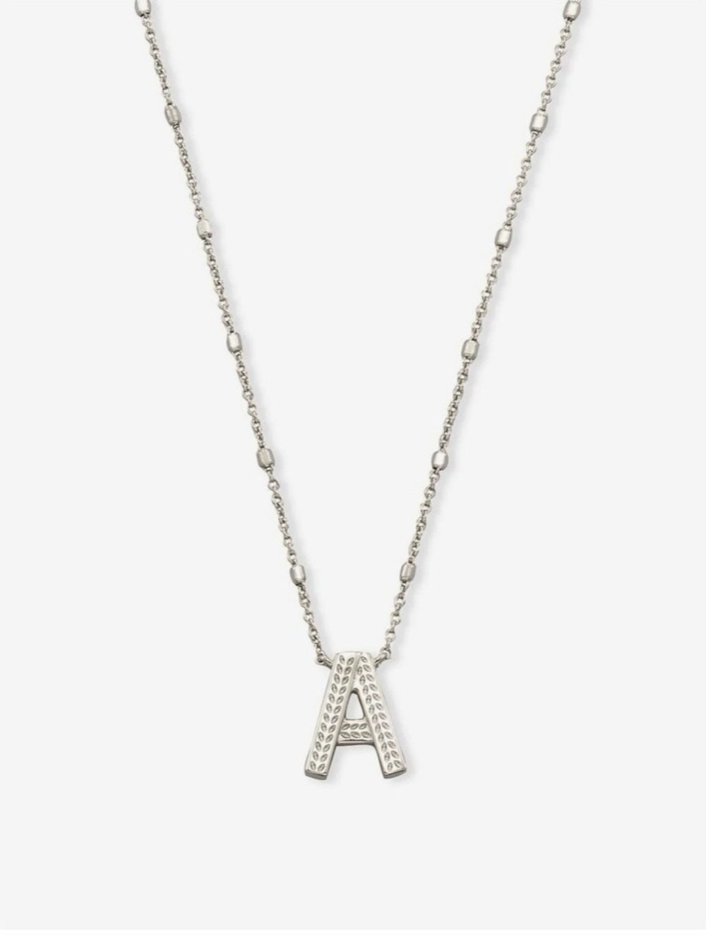Kendra Scott Distinctively Hers Silver Letter A Initial Pendant Necklace New